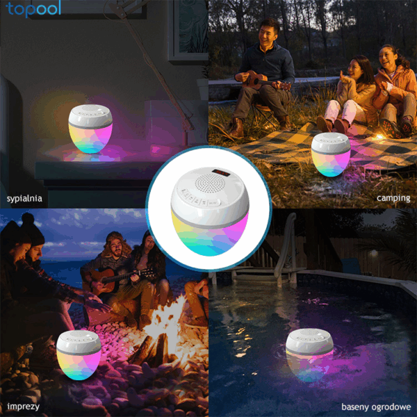 Głośnik basenowy Bluetooth + LED + termometr - Topool HK703 - obrazek 10