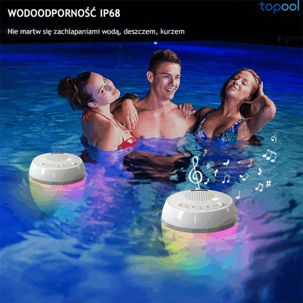 Głośnik basenowy Bluetooth + LED + termometr - Topool HK703 - obrazek 11