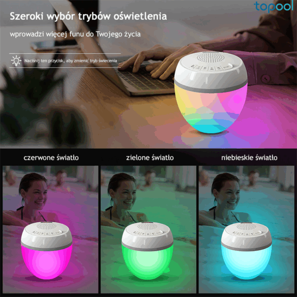 Głośnik basenowy Bluetooth + LED + termometr - Topool HK703 - obrazek 16