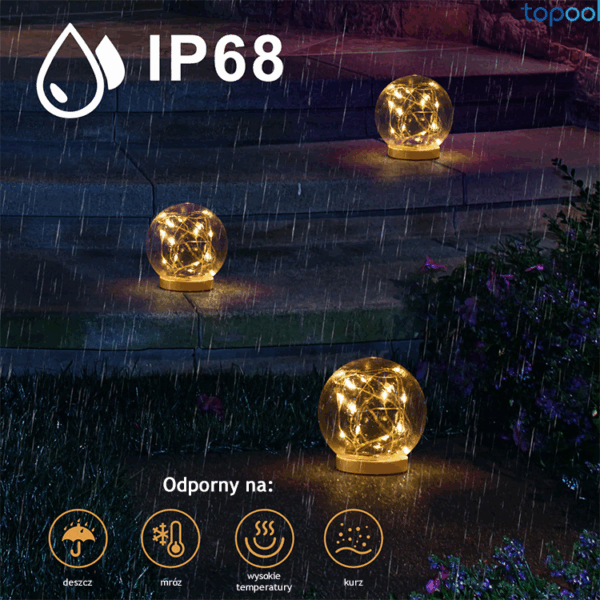 Pływająca lampka solarna do basenów Topool CT229W - kula - obrazek 7